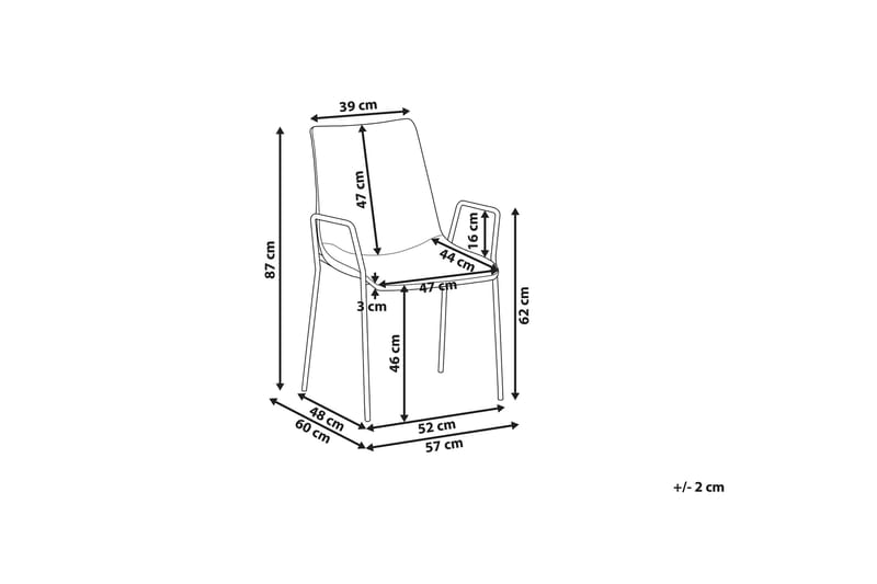 Jeffsy Dining Spisestol 2- pk - Fløyel / Beige grå - Spisestuestoler & kjøkkenstoler - Karmstoler