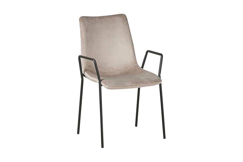 Jeffsy Dining Spisestol 2- pk - Fløyel / Beige grå - Møbler - Stoler & lenestoler - Spisestuestoler & kjøkkenstoler