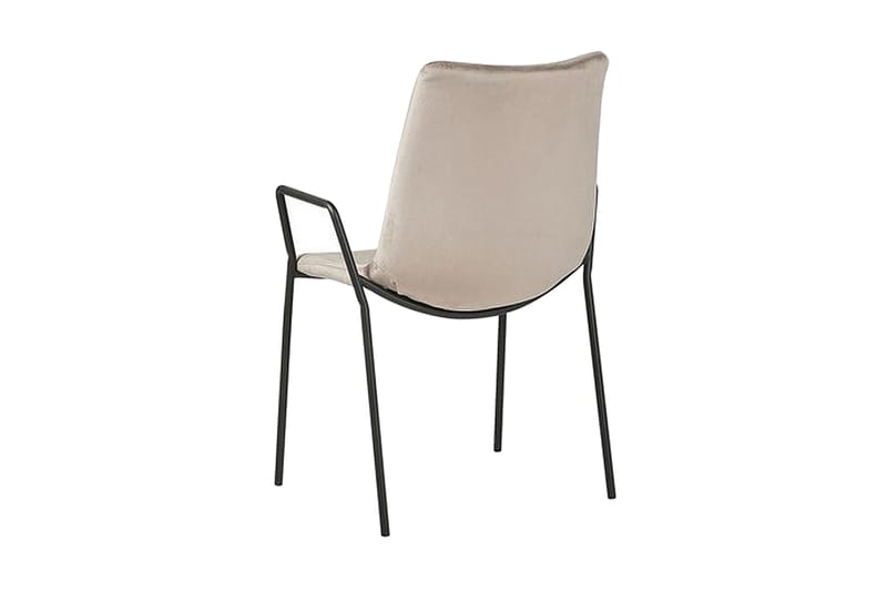 Jeffsy Dining Spisestol 2- pk - Fløyel / Beige grå - Møbler - Stoler & lenestoler - Spisestuestoler & kjøkkenstoler