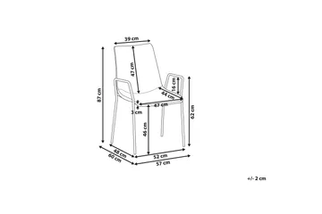 Jeffsy Dining Spisestol 2- pk - Fløyel / Beige grå - Møbler - Stoler & lenestoler - Spisestuestoler & kjøkkenstoler