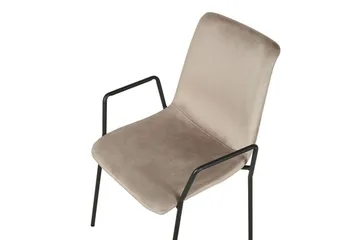 Jeffsy Dining Spisestol 2- pk - Fløyel / Beige grå - Møbler - Stoler & lenestoler - Spisestuestoler & kjøkkenstoler