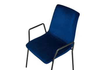 Jeffsy Spisestol 2-pk - Fløyel/Mørkeblå - Møbler - Stoler & lenestoler - Spisestuestoler & kjøkkenstoler