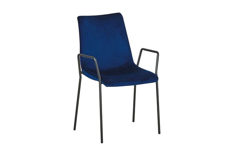 Jeffsy Spisestol 2-pk - Fløyel/Mørkeblå - Spisestuestoler & kjøkkenstoler - Karmstoler