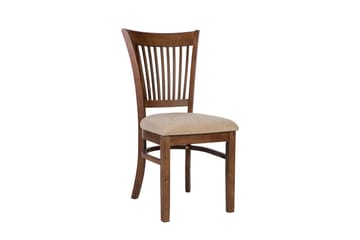 Joy Spisestol i Stoff med Trebein - Beige - Møbler - Stoler & lenestoler - Spisestuestoler & kjøkkenstoler