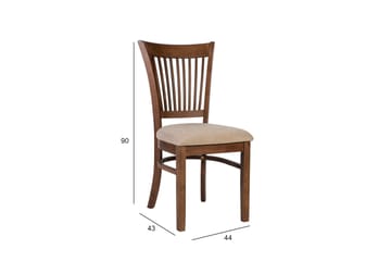 Joy Spisestol i Stoff med Trebein - Beige - Møbler - Stoler & lenestoler - Spisestuestoler & kjøkkenstoler