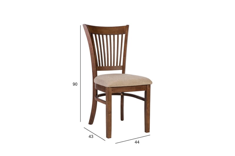 Joy Spisestol i Stoff med Trebein - Beige - Møbler - Stoler & lenestoler - Spisestuestoler & kjøkkenstoler