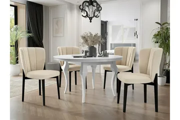 Kendale Spisestol i Fløyel - Beige - Møbler - Stoler & lenestoler - Spisestuestoler & kjøkkenstoler