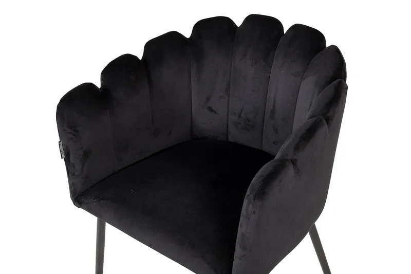 Limhamn Karmstol Fløyel - Svart - Møbler - Stoler & lenestoler - Spisestuestoler & kjøkkenstoler