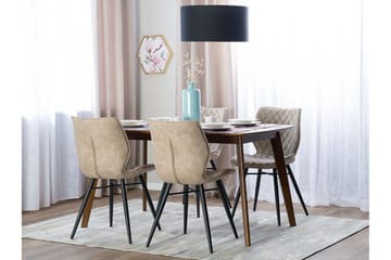 Lisle Spisestol i Kunstlær med Eukalyptuslook - Beige - Møbler - Stoler & lenestoler - Spisestuestoler & kjøkkenstoler