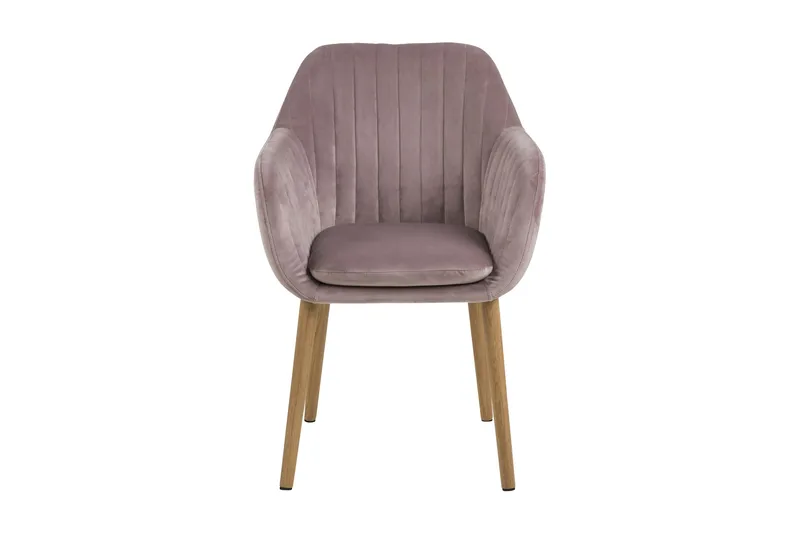 Lividus Karmstol Fløyel - Eik/Rosé - Møbler - Stoler & lenestoler - Spisestuestoler & kjøkkenstoler