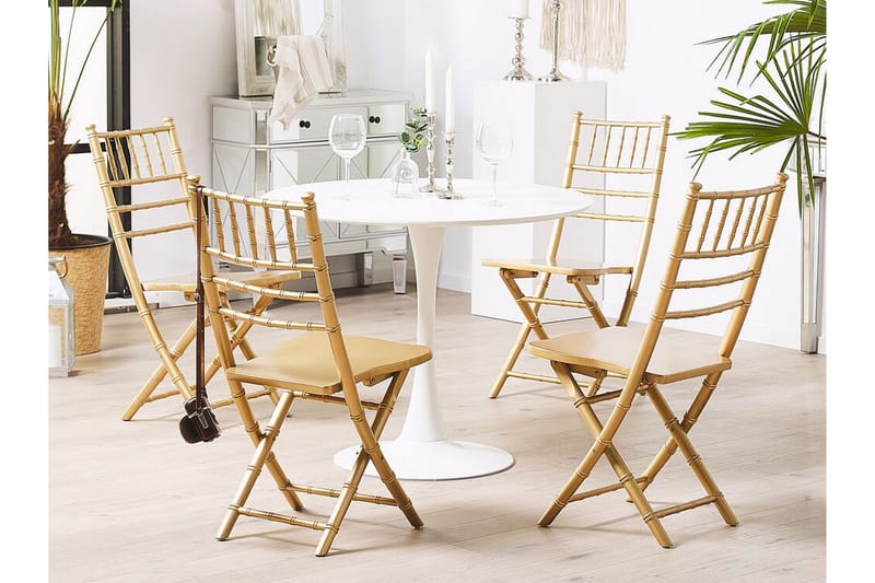Mahone Spisestol Sammenleggbar 4-pk - Gull - Møbler - Stoler & lenestoler - Spisestuestoler & kjøkkenstoler