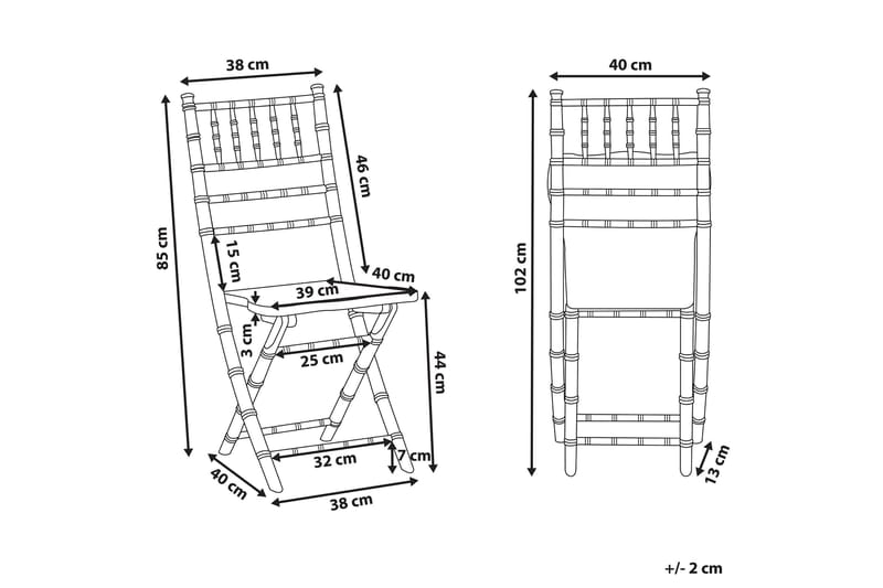 Mahone Spisestol Sammenleggbar 4-pk - Gull - Spisestuestoler & kjøkkenstoler