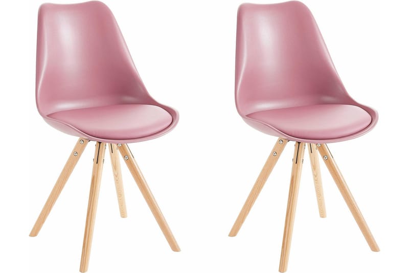 Malik Spisestol 2-pk, PU/Rosa/Eik