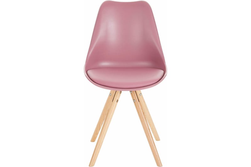 Malik Spisestol 2-pk - PU/Rosa/Eik - Møbler - Stoler & lenestoler - Spisestuestoler & kjøkkenstoler