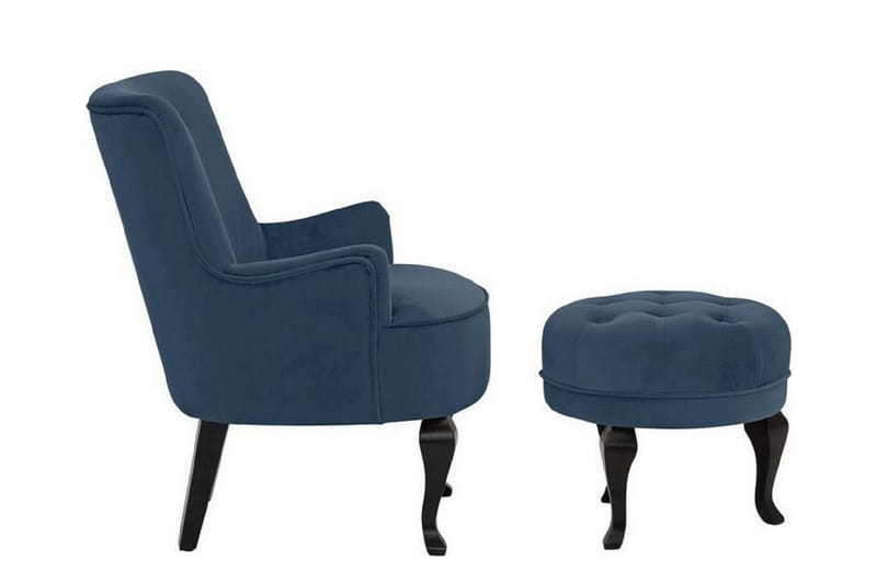 Merit Spisestol Fløyel - Blå - Møbler - Stoler & lenestoler - Lenestoler