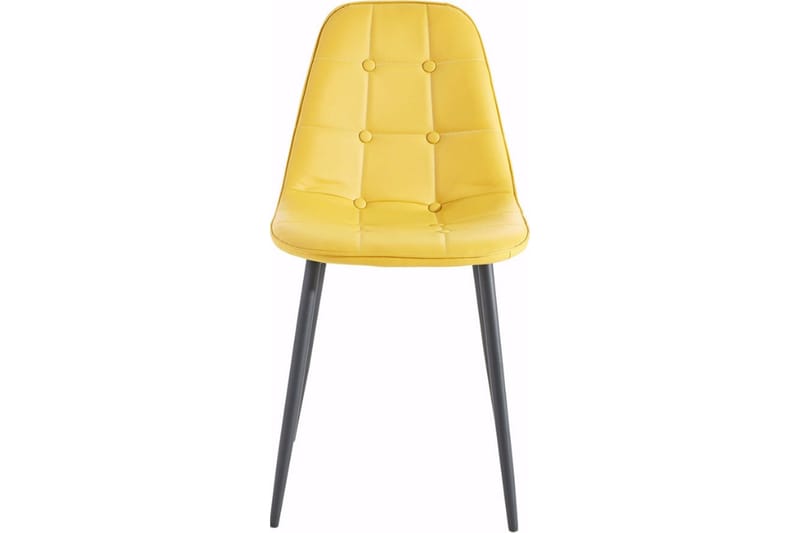 Mireio Kjøkkenstol Kunstlær 2-pk - Gul/Metall - Møbler - Stoler & lenestoler - Spisestuestoler & kjøkkenstoler