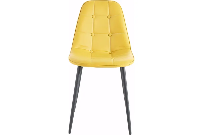 Mireio Kjøkkenstol Kunstlær 2-pk - Gul/Metall - Møbler - Stoler & lenestoler - Spisestuestoler & kjøkkenstoler