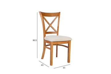 Mix&Match Spisestol i Tre med Stoffsete - Hvit - Møbler - Stoler & lenestoler - Spisestuestoler & kjøkkenstoler