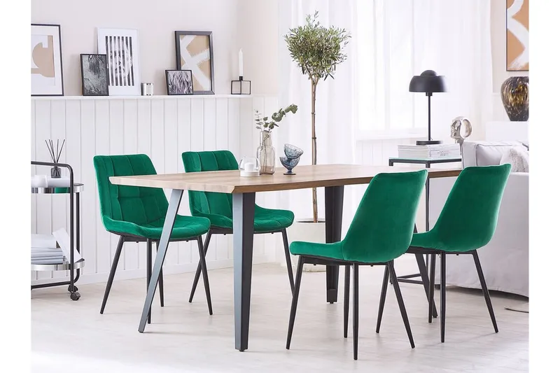 Mustadfors Fløyelsstol 2-pk - Grønn - Møbler - Stoler & lenestoler - Spisestuestoler & kjøkkenstoler