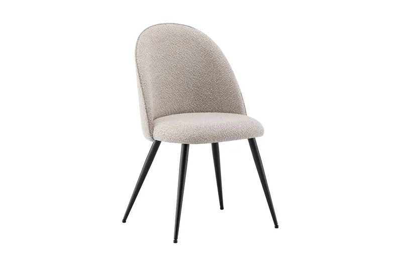 Nibe Plus spisestol, Sand Bouclé/Metallben Svart