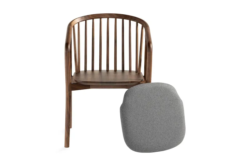 Noira Spisestol med Armlener - Valnøtt / Brun - Møbler - Stoler & lenestoler - Spisestuestoler & kjøkkenstoler