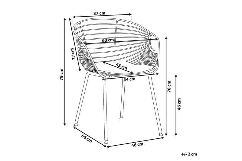 Nyac Stol 2-pk - Svart/Kunstskinn - Spisestuestoler & kjøkkenstoler