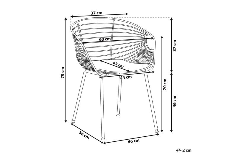 Nyac Stol 2-pk - Kobber/Kunstskinn - Spisestuestoler & kjøkkenstoler