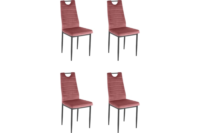 Olanta Spisestol 4-pk - Fløyel/Rosa - Møbler - Stoler & lenestoler - Spisestuestoler & kjøkkenstoler