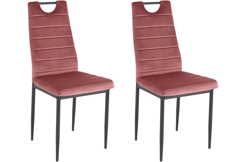 Olanta Spisestol - Fløyel/Rosa - Møbler - Stoler & lenestoler - Spisestuestoler & kjøkkenstoler