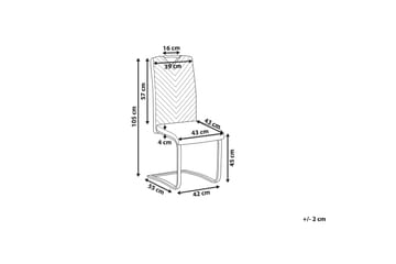 Picknes Dining Spisestol 2- pk - Kunstskinn / Kremhvit - Møbler - Stoler & lenestoler - Spisestuestoler & kjøkkenstoler