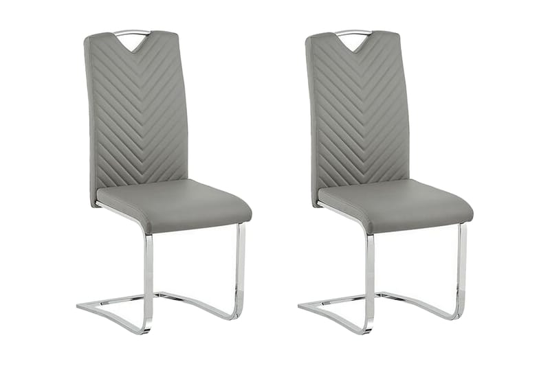 Picknes Spisestol 2-pk - Kunstlær/Lysegrå - Møbler - Stoler & lenestoler - Spisestuestoler & kjøkkenstoler