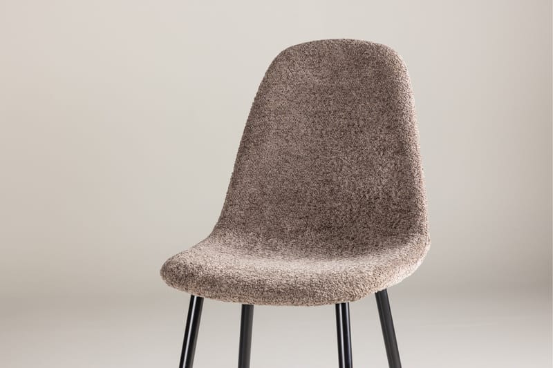 Polar Spisestol i Bouclé med Metallben - Taupe - Møbler - Stoler & lenestoler - Spisestuestoler & kjøkkenstoler