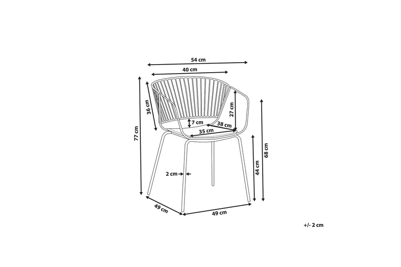 Rigby Stol 2-pk - Gull/Kunstskinn - Spisestuestoler & kjøkkenstoler