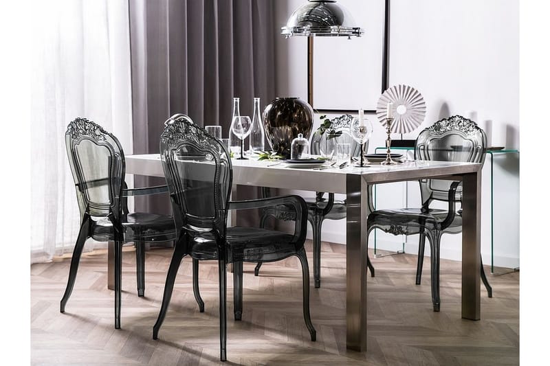 Ronshausen Spisestol i Plast - Svart|Transparent - Møbler - Stoler & lenestoler - Spisestuestoler & kjøkkenstoler