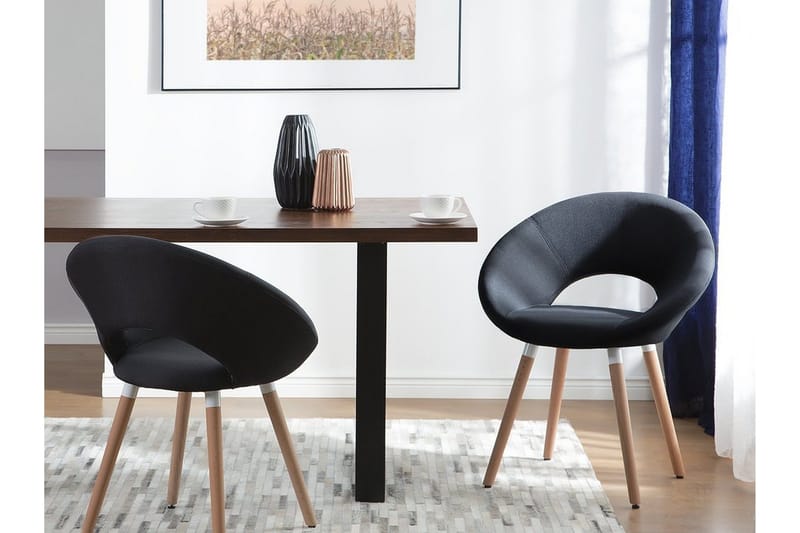 Roslyn Stol 2-pk - Svart - Møbler - Stoler & lenestoler - Spisestuestoler & kjøkkenstoler