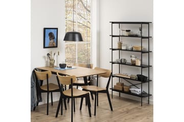 Roxby Spisestol i Tre med Metallben - Svart|Beige - Møbler - Stoler & lenestoler - Spisestuestoler & kjøkkenstoler