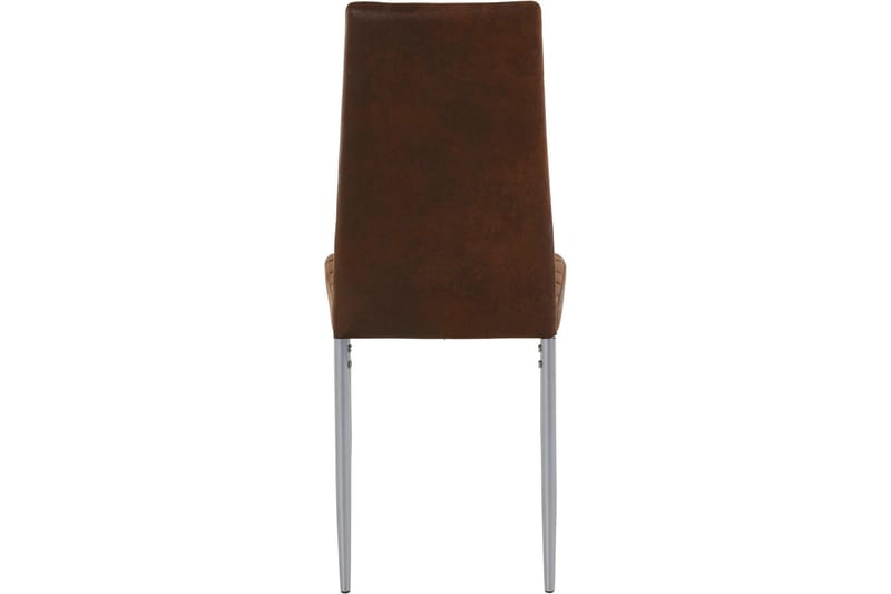 Sabie Spisestol Microfiber 2-pk - Brun/Sølv - Møbler - Stoler & lenestoler - Spisestuestoler & kjøkkenstoler