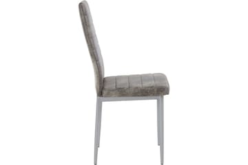 Sabie Spisestol Microfiber 2-pk - Lysegrå/Sølv - Møbler - Stoler & lenestoler - Spisestuestoler & kjøkkenstoler