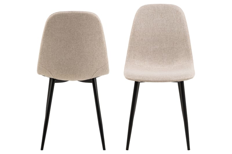Salaman Spisestol i Stoff med Metallben - Beige - Møbler - Stoler & lenestoler - Spisestuestoler & kjøkkenstoler