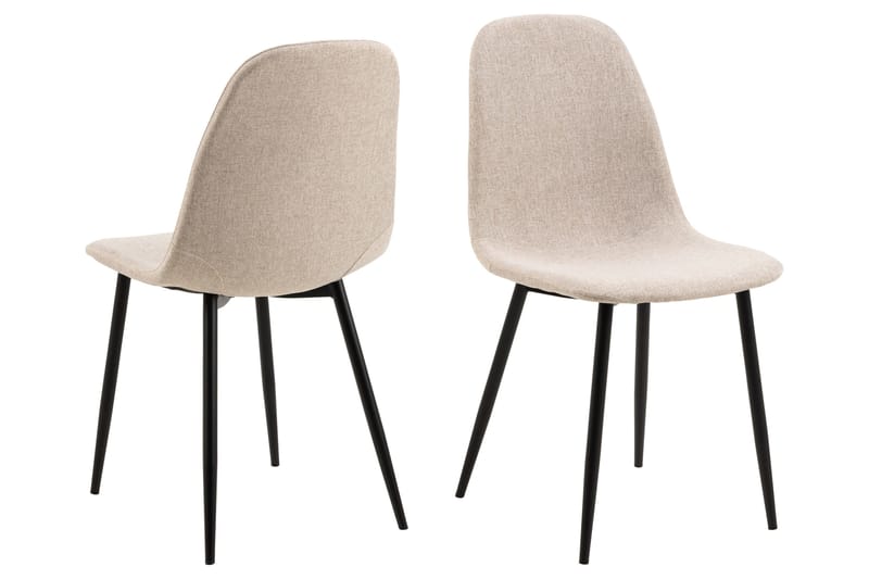 Salaman Spisestol i Stoff med Metallben, Beige