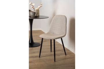 Salaman Spisestol i Stoff med Metallben - Beige - Møbler - Stoler & lenestoler - Spisestuestoler & kjøkkenstoler