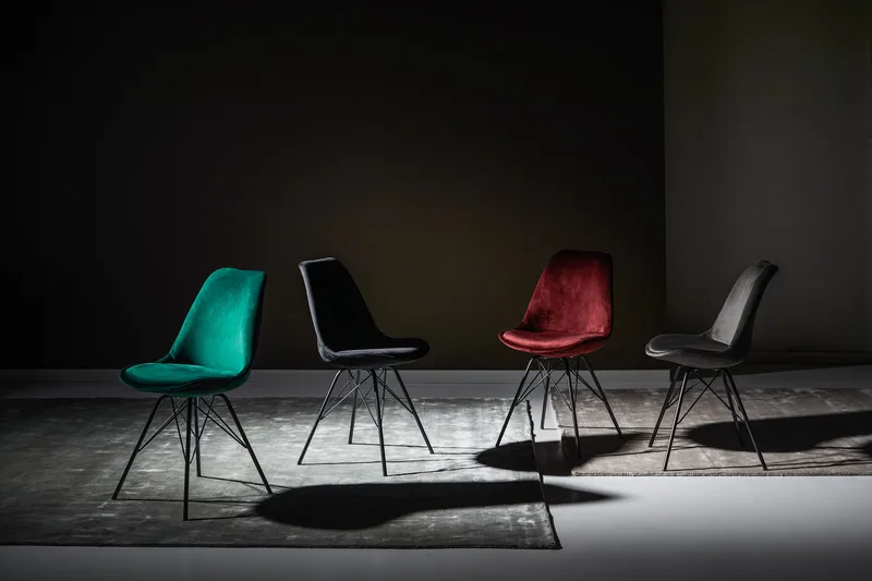 Shell Spisestol Fløyel - Grønn - Møbler - Stoler & lenestoler - Spisestuestoler & kjøkkenstoler