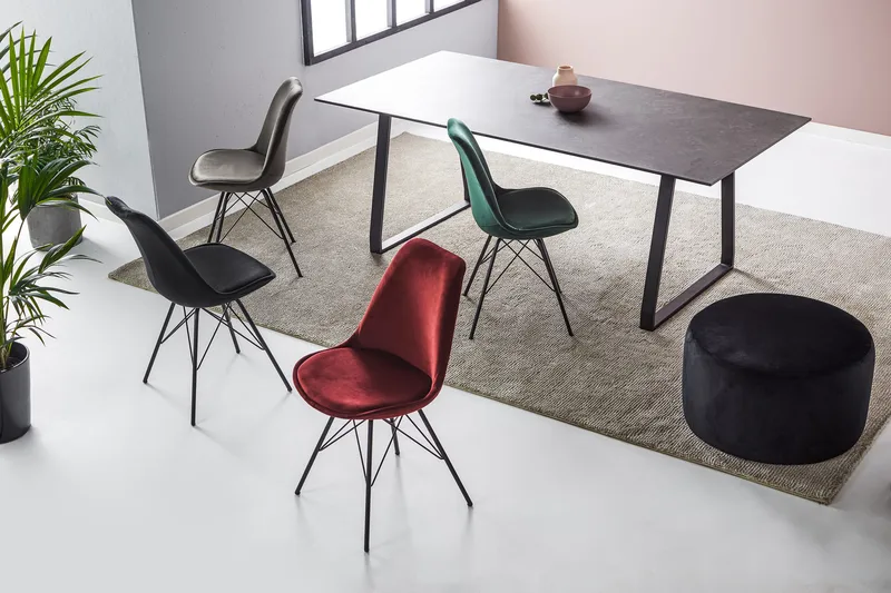 Shell Spisestol Fløyel - Grønn - Møbler - Stoler & lenestoler - Spisestuestoler & kjøkkenstoler