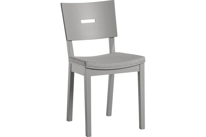Simple Spisestol i Stoff med Trebein, Grå