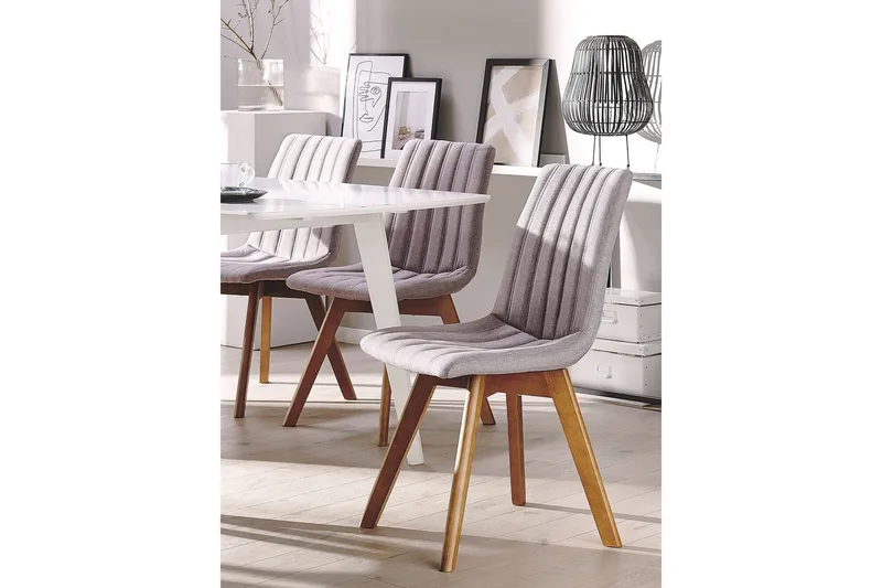 Spisestol 2 stk brungrå CALGARY - Grå - Møbler - Stoler & lenestoler - Spisestuestoler & kjøkkenstoler