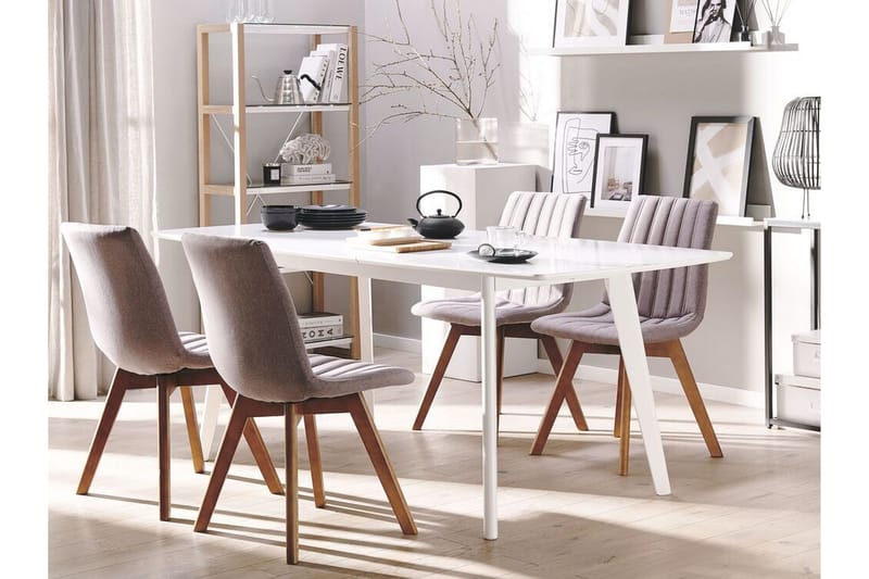 Spisestol 2 stk brungrå CALGARY - Grå - Møbler - Stoler & lenestoler - Spisestuestoler & kjøkkenstoler