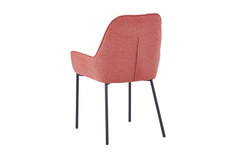 Spisestol set of 2 textured fabric, coarse - Rosa/Svart - Møbler - Stoler & lenestoler - Spisestuestoler & kjøkkenstoler