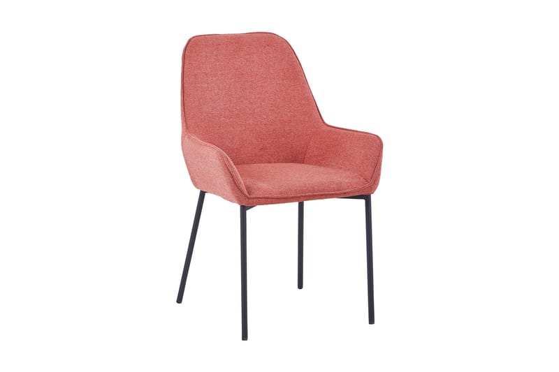 Spisestol set of 2 textured fabric, coarse - Rosa/Svart - Møbler - Stoler & lenestoler - Spisestuestoler & kjøkkenstoler