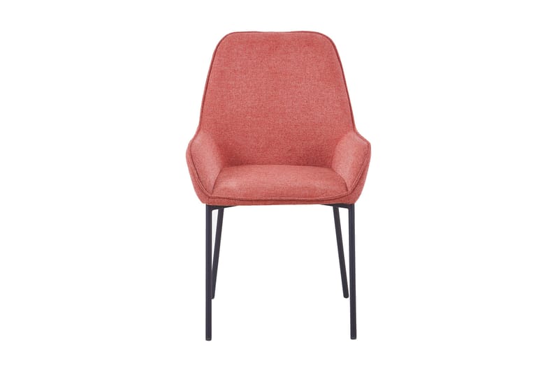 Spisestol set of 2 textured fabric, coarse - Rosa/Svart - Møbler - Stoler & lenestoler - Spisestuestoler & kjøkkenstoler