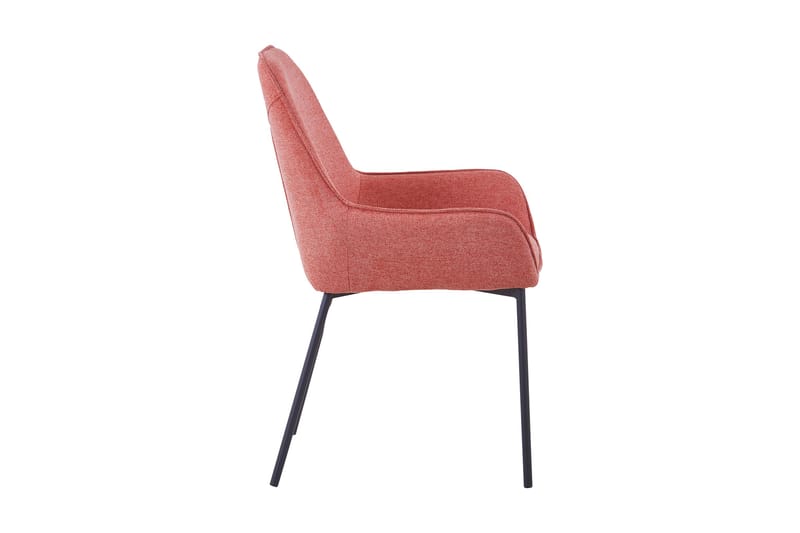 Spisestol set of 2 textured fabric, coarse - Rosa/Svart - Møbler - Stoler & lenestoler - Spisestuestoler & kjøkkenstoler